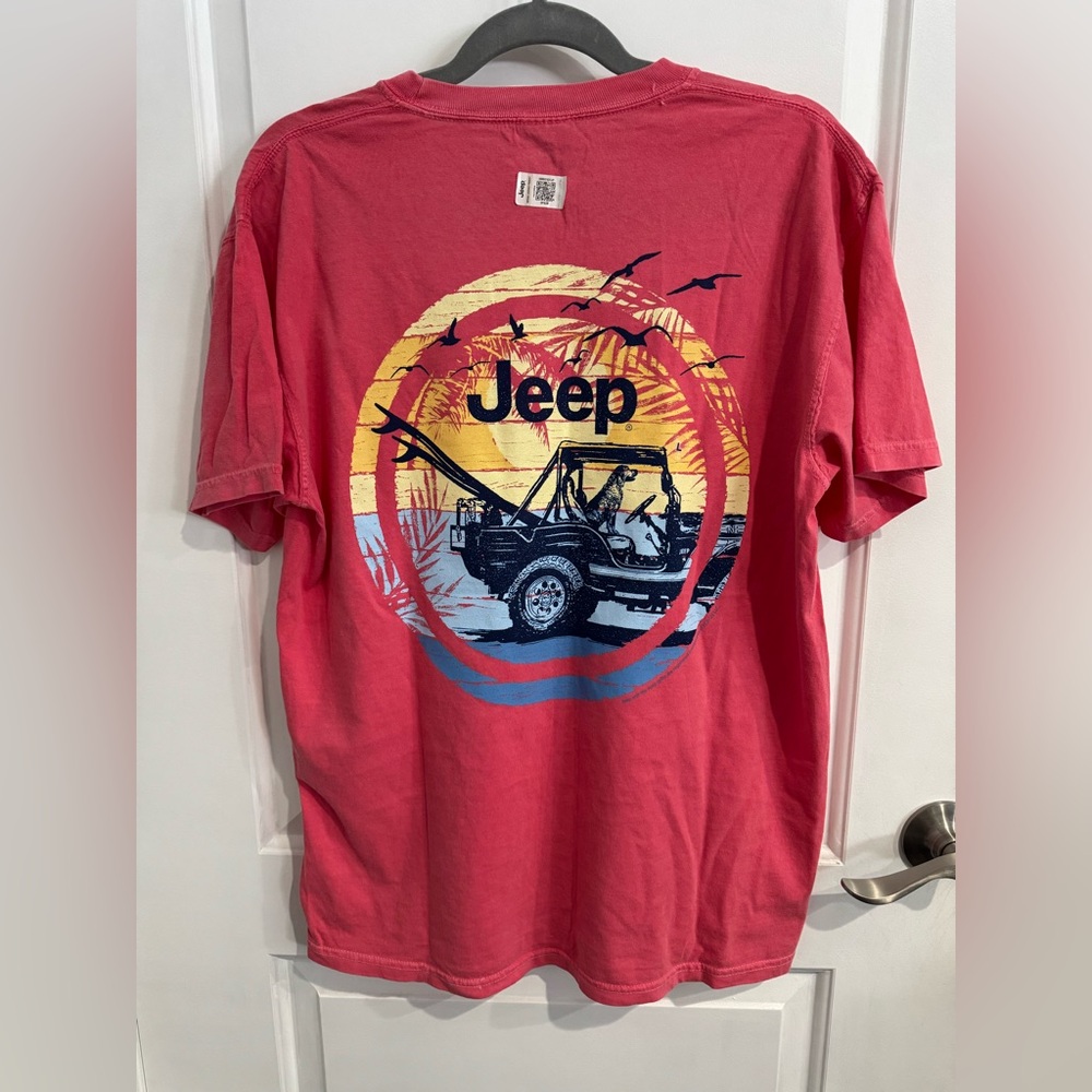 NWT Jeep Coral Comfort Colors Tee for Men